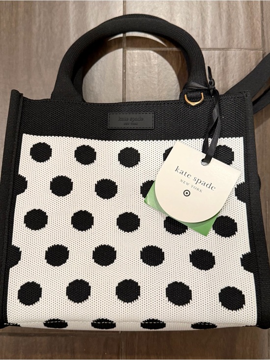 kate spade Handbags - kate spade Black & White Polka Dot Knit Tote